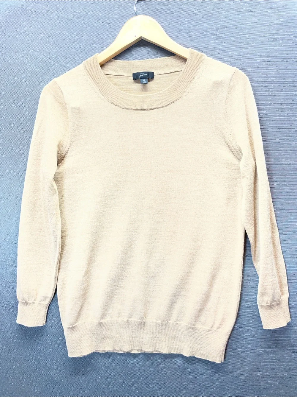J. Crew Camel Crewneck 100 % merino Sweater - Warm Tan